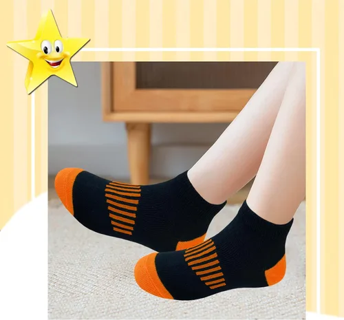 Vista 4 de Jamegio Calcetines de niño 18 pares de calcetines de corte bajo para niños, calcetines deportivos de tobillo para niños pequeños y grandes