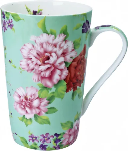 Vista 8 de Tazas de café lindas de 13 onzas para mujer, tazas de café con diseño floral de porcelana de hueso, tazas de té para mamá, mujeres, regalos