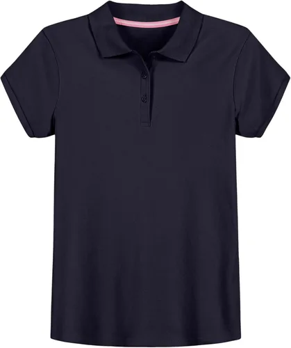 Vista 7 de IZOD - Camiseta de manga corta para uniforme escolar de niñas, cierre de botones, tejido entrelazado cómodo y suave