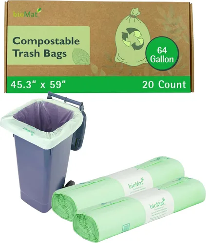 Vista 18 de bioMat Bolsas compostables de desechos de alimentos de 2.6 galones, 125