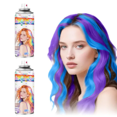 Vista 11 de Spray de color rojo temporal para el cabello para mujeres, tinte