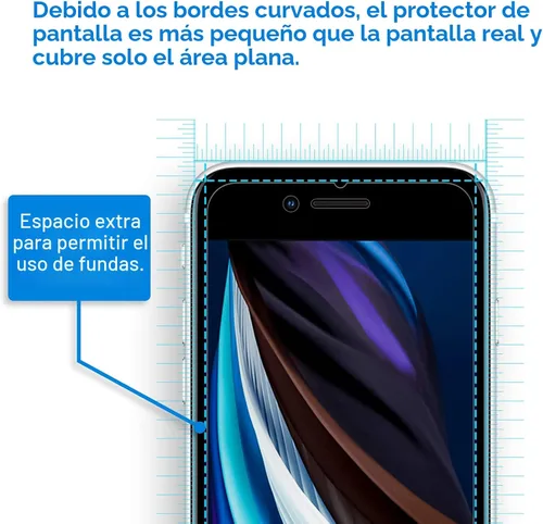 Vista 4 de JETech Protector de pantalla para iPhone SE 3/2 (edición 2022/2020), 4.7 pulgadas, película de vidrio templado, paquete de 3