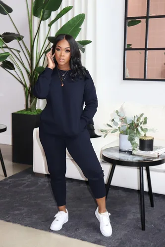 Vista 3 de Mrskoala Conjuntos de moda para mujer, conjunto de 2 piezas de pantalones deportivos de entrenamiento