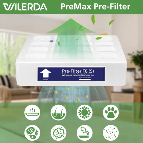 Vista 4 de Para PreMax Pre-filtro de repuesto compatible con IQAir HeathPro Series H13 True HEPA Filtro de repuesto de primera etapa