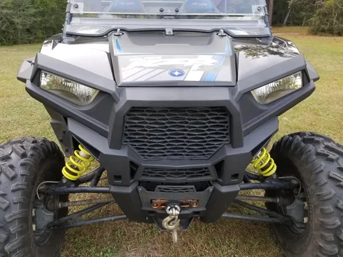 Vista 4 de KUAFU Fascia delantera compatible con Polaris Ranger RZR XP S 4 1000 900 2014-2020 Reemplazo para marco de parrilla de faros delanteros combinados