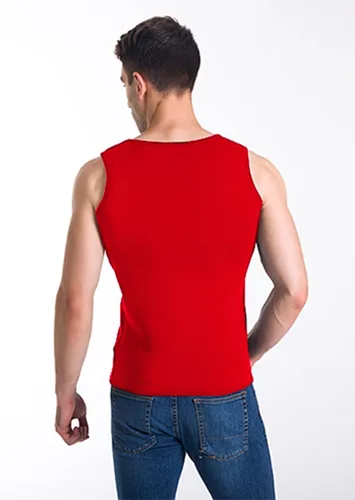 Vista 2 de Locachy Ropa interior térmica cálida de algodón para hombre, sin mangas, chaleco con forro polar, capa base sin mangas