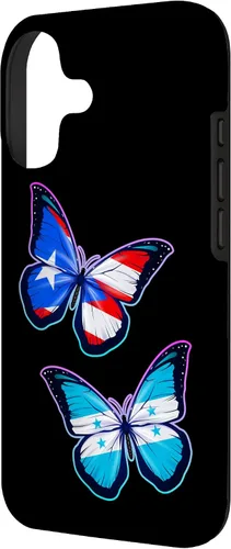 Vista 2 de Honduras Puerto Rico bicultural Roots. Butterfly Version Case for iPhone 17