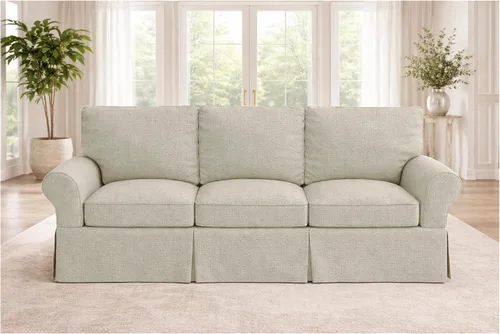 Vista 12 de La funda de sofá es de repuesto para sofá de 3 asientos. Se adapta a Pottery Barn PB Basic sofá de tres asientos (gris claro básico)