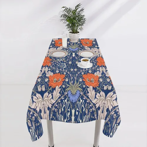 Vista 26 de Mantel Floral Retro de Pájaros, Diseño Original Bohemio William Morris Estampado Cubierta de Mesa para Hogar Picnic Fiesta Comedor Cocina William