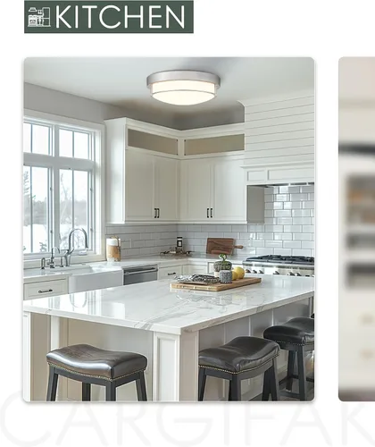 Vista 8 de 4822-BN - Lámpara de techo cerca de techo, de níquel con 2 luces para lavandería, cocina, dormitorio, baño, 4822-BN Clase esmerilada y níquel