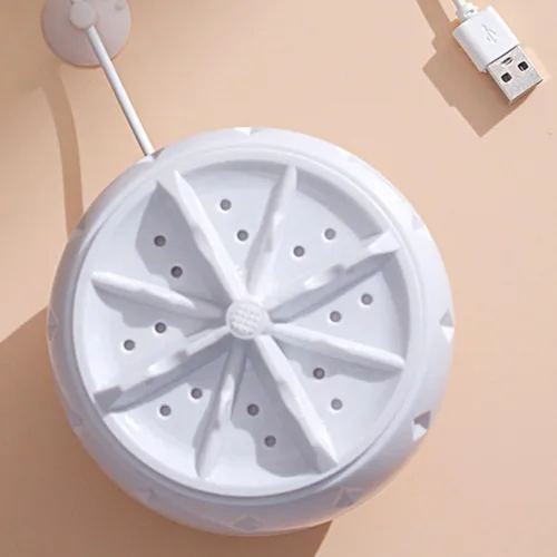 Vista 5 de Lavadora portátil – 3.9x2.8 in silencioso turbina eléctrica Mini lavadora adaptador Dispositivo de limpieza ultrasónica alimentado por USB