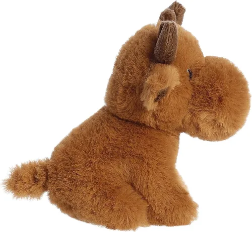 Vista 3 de Aurora Animal de peluche Eco Nation Mini Alce hecho de forma responsable, ideal para aventuras de juego, perfecto para cumpleaños o simplemente