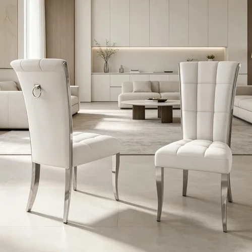 Vista 14 de ACEDÉCOR Sillas de comedor modernas de terciopelo negro y dorado, juego