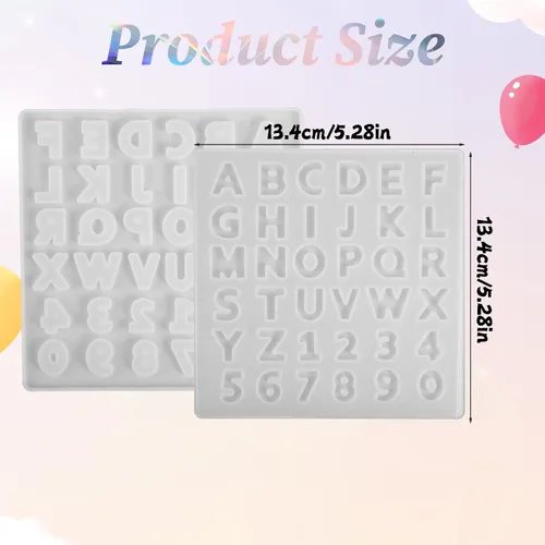 Vista 2 de 2 moldes de silicona para letras, moldes de silicona semitransparentes con letras reutilizables flexibles y reutilizables, moldes de joyería