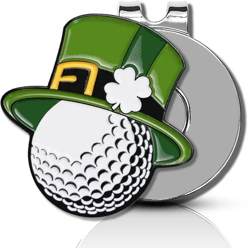 Vista 9 de ClubSmith® Lucky - Marcador de pelota de golf con clip magnético para sombrero, trébol irlandés y trébol, marca de alineación premium, accesorios
