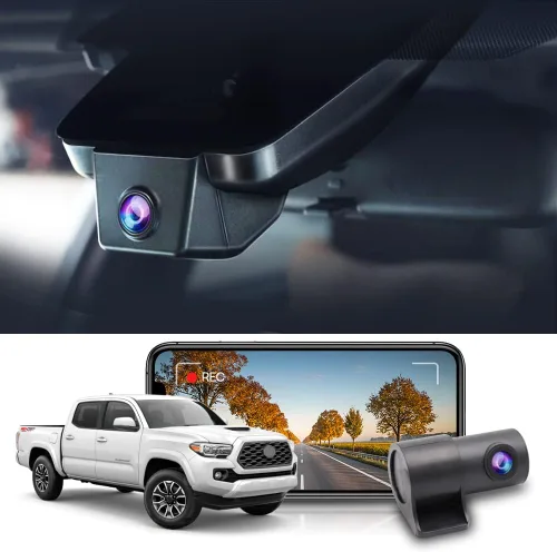 Vista 12 de Fitcamx Cámara de Tablero Delantera 2K y Trasera 1080P se Adapta para Toyota Tacoma 2018 2019 2020 2021 2022 2023 Limited SR5 SR TRD Sport Off-Road