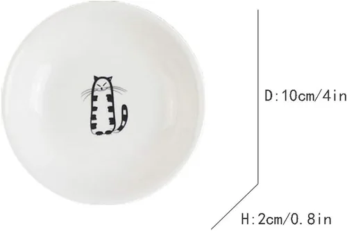 Vista 2 de FUYU Plato de cerámica para salsas de gato, 6 piezas, plato de aperitivo, plato lateral, 4 pulgadas