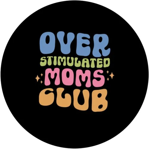 Vista 3 de Soverstimulated Moms Club Groovy Funny Mom PopSockets intercambiables PopGrip