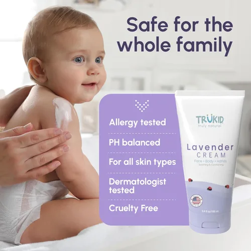 Vista 5 de TruKid Lavender Bubble Podz, juego de crema para bebés y guantes de burbujas, paquete relajante de baño y cuidado de la piel para niños