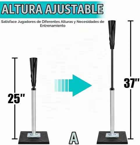 Vista 2 de Zdgao Batting Tee for Baseball/Softball, Adjustable Height 25" to 37
