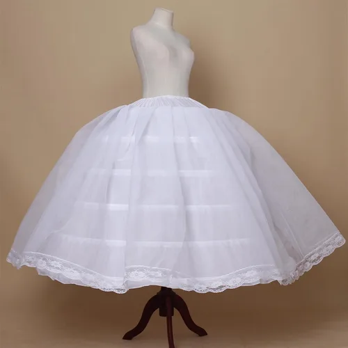 Vista 3 de BBSET Falda de crinolina hinchada de tul para mujer, con 6 argolla y 2 bolsillos, falda larga para quinceañera, boda, vestido de novia, vestido
