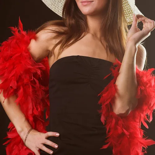 Vista 4 de Turkey feather Boa 2 Yards for Parties Halloween Costumes, Christmas Decoration
