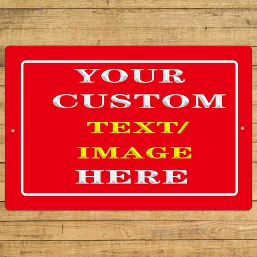 Vista 12 de Letreros de metal personalizados, letreros de estaño personalizados con logotipo de texto, imagen, impermeable, letreros de aluminio personalizados