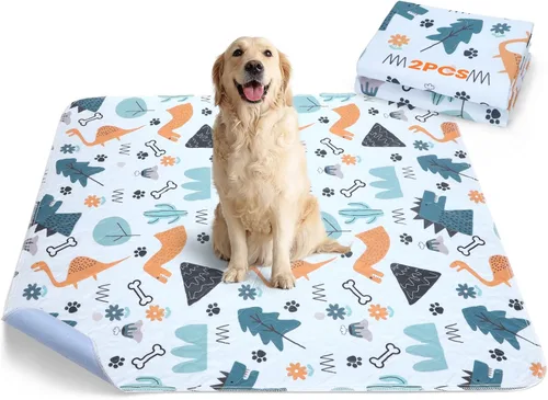 Vista 11 de Almohadillas lavables para orina para perros, 2 paquetes pequeños de 18"x24", almohadillas reutilizables súper absorbentes para cachorros