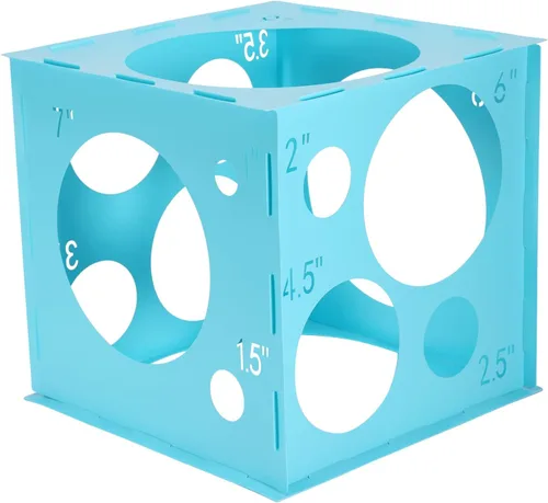 Vista 12 de Pllieay Medidor de globos de 2 a 10 pulgadas, caja de cubo medidor de globos de plástico plegable para decoración de globos, arcos de globos