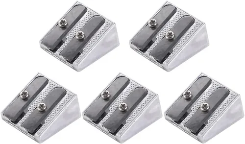 Vista 8 de 1/5 sacapuntas, sacapuntas de metal de mano con agujeros dobles, mini afilador de lápices para niños, lápices afiladores para escuelas, oficinas