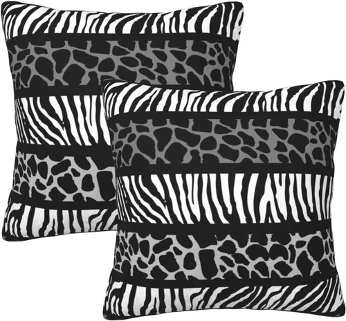 Vista 13 de Fiokroo Juego de 2 fundas de almohada de leopardo negro, fundas de almohada cuadradas para sofá, dormitorio, sala de estar, automóvil, 16 x 16
