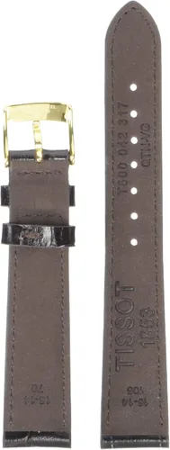 Vista 2 de Tissot Correa de reloj de piel de becerro marrón para mujer T600042317, Marrón, Moderno