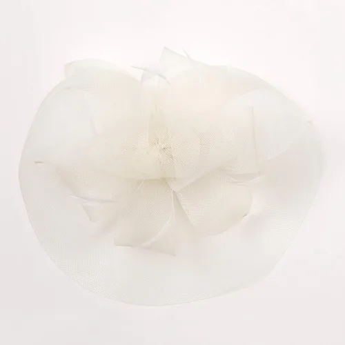 Vista 5 de BABEYOND Fascinador con diadema de velo de plumas, pinza para el cabello, pastillero para fiesta de té, sombrero de derby, tocador de novia, velo
