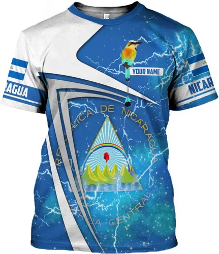 Vista 6 de Camisa personalizada de Nicaragua con bandera de Nicaragua para hombres y mujeres, camiseta de Nicaragua, camiseta de Nicaragua