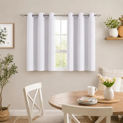 Vista 30 de Aquazolax Cortinas opacas de 45 pulgadas de largo, juego de 2 paneles para guardería, cortinas de tratamiento de ventanas con aislamiento térmico