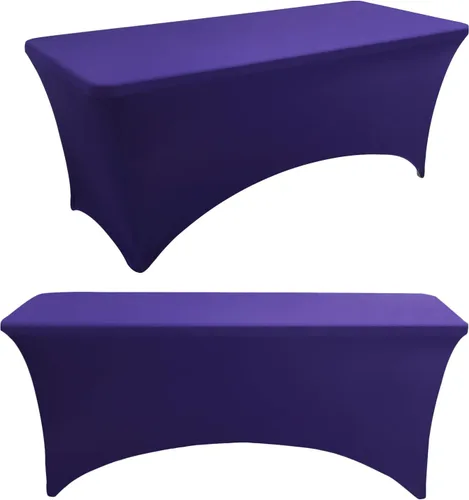 Vista 15 de Paquete de 2 manteles rectangulares elásticos de 6 pies para cocina, comedor, elástico, resistente a las arrugas, de elastano, lavable, para Rosa