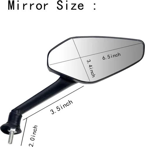 Vista 3 de Mamiko Espejos de Motocicleta Universales de 8MM para Manillares de 7/8" Compatible con ATV Moto de Nieve Scooter Ciclomotor Dirt Bike Sportsman