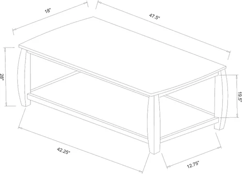 Vista 3 de Coaster Home Furnishings - Dixon - Madera de ingeniería - Mesa consola rectangular de entrada de 47.5 pulgadas con estante abierto