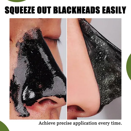 Vista 4 de Máscara removedor de puntos negros de carbón y 6 tiras de nariz para puntos negros, parches suaves para la nariz para cabezas negras, máscara facial