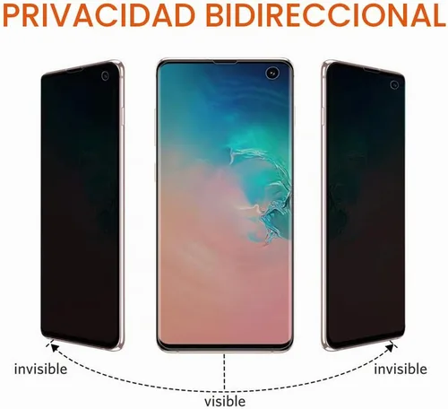 Vista 2 de Protector de pantalla de privacidad para Galaxy S10, compatible con fundas, compatible con desbloqueo en pantalla, película suave para Samsung