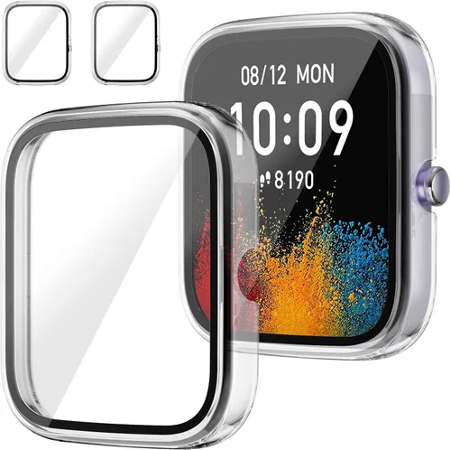 Vista 10 de Protector de pantalla para Amazfit GTS 4 Mini Smartwatch, paquete de 2 protectores de policarbonato duro, carcasa completa, accesorios para GTS 4