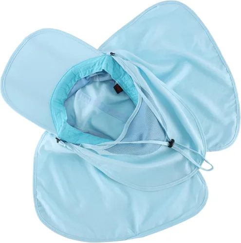 Vista 6 de Connectyle Sombreros de pesca con protección solar UPF 50+ para hombre con solapa extraíble para el cuello Azul aguamarina