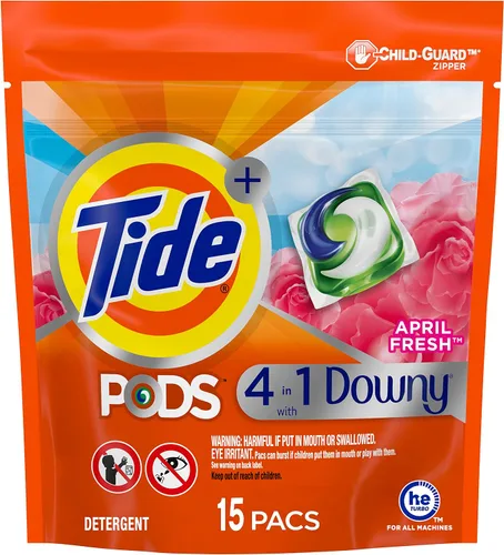 Vista 13 de Tide PODS con detergente líquido Downy, April Fresh, 12