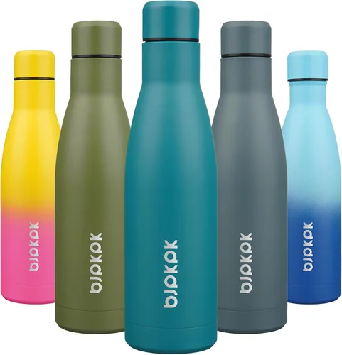Vista 90 de [Usado] BJPKPK Botella de agua pequeña aislada de 12 onzas, frasco a prueba de A-azul