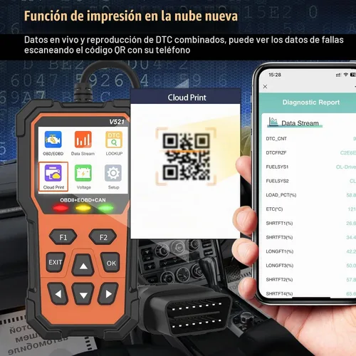 Vista 5 de Herramienta de diagnóstico escáner OBD2, escáneres OBD2 profesionales para coche, lector de código de motor con luz de comprobación y función