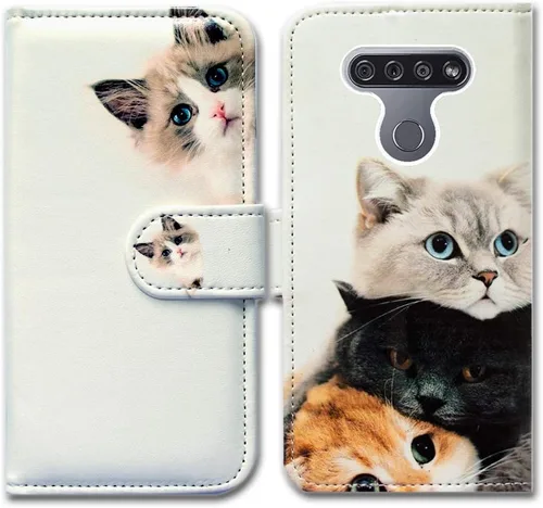 Vista 20 de Bcov Funda para LG K51/LG Reflect (LM-K500), diseño de libélula colorida funda de piel con tapa y ranura para tarjeta soporte para LG K51/LG Q51