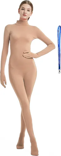 Vista 15 de Overol completo Full Bodysuit para mujer, con cremallera, sin capucha, de licra Spandex, para disfraz Zentai Negro