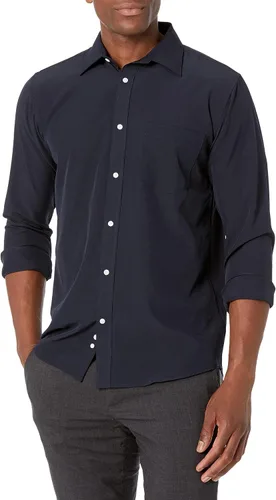 Vista 3 de Nautica mens School Uniform Long Sleeve Performance Oxford Button-down Shirt Azul marino