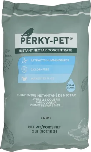 Vista 5 de Perky-Pet Concentrado instantáneo de néctar en polvo de colibrí, bolsa de 2 libras, 244SFB, hace 192 onzas de néctar líquido transparente