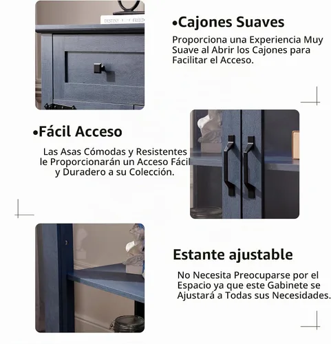 Vista 6 de FOREST GRAVITY Aparador moderno para buffet pequeño de 31.5' con almacenamiento, pequeño gabinete para barra de café con cajón y estante ajustable